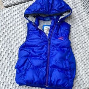 KIDS adidas Blue Hooded Puffer Vest Size 2T